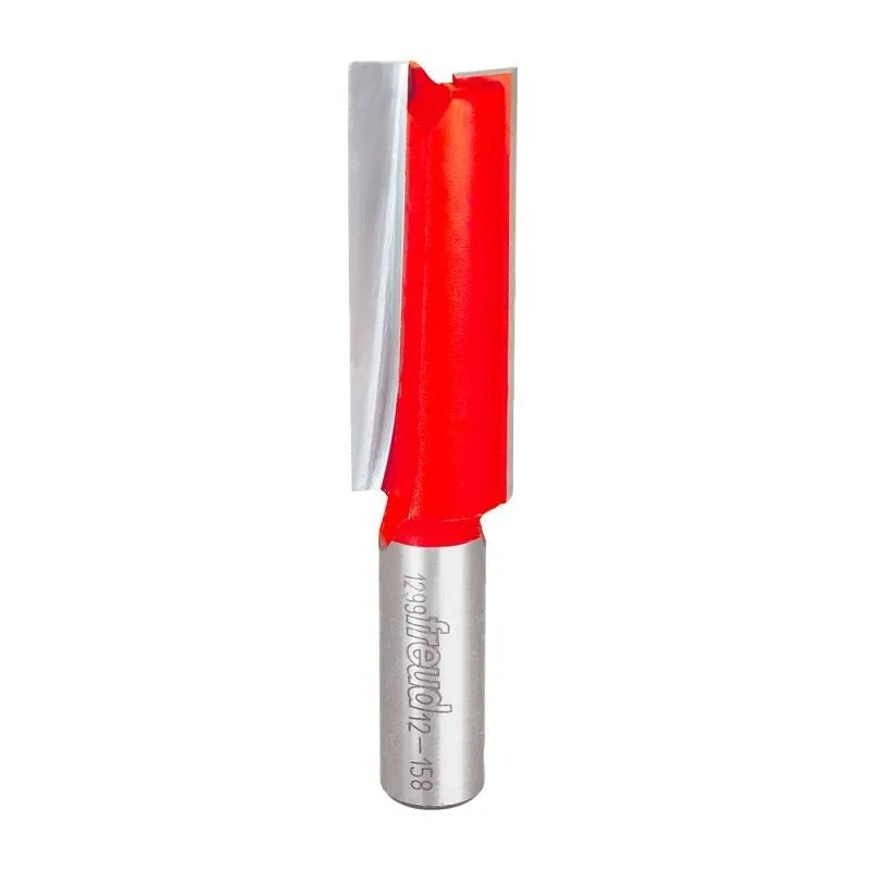 Freud 12-158 Double-Flute Straight Bit, 3/4 in Dia Cutter, 3-1/2 in OAL, 1/2 in Dia Shank, 2-Cutter, Carbide