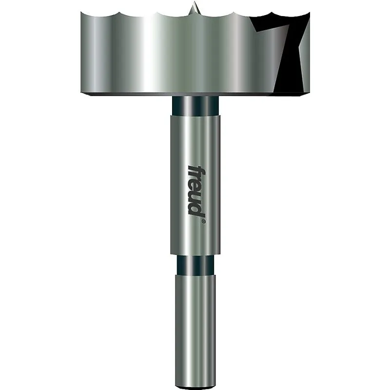 Freud Precision Shear PB-015 Forstner Bit, 2 in Dia, 3-1/2 in OAL, 3/8 in Dia Shank