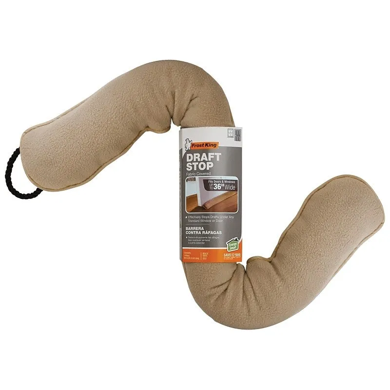 Frost King DS2 Draft Stop, 36 in L, Synthetic Fleece, Beige