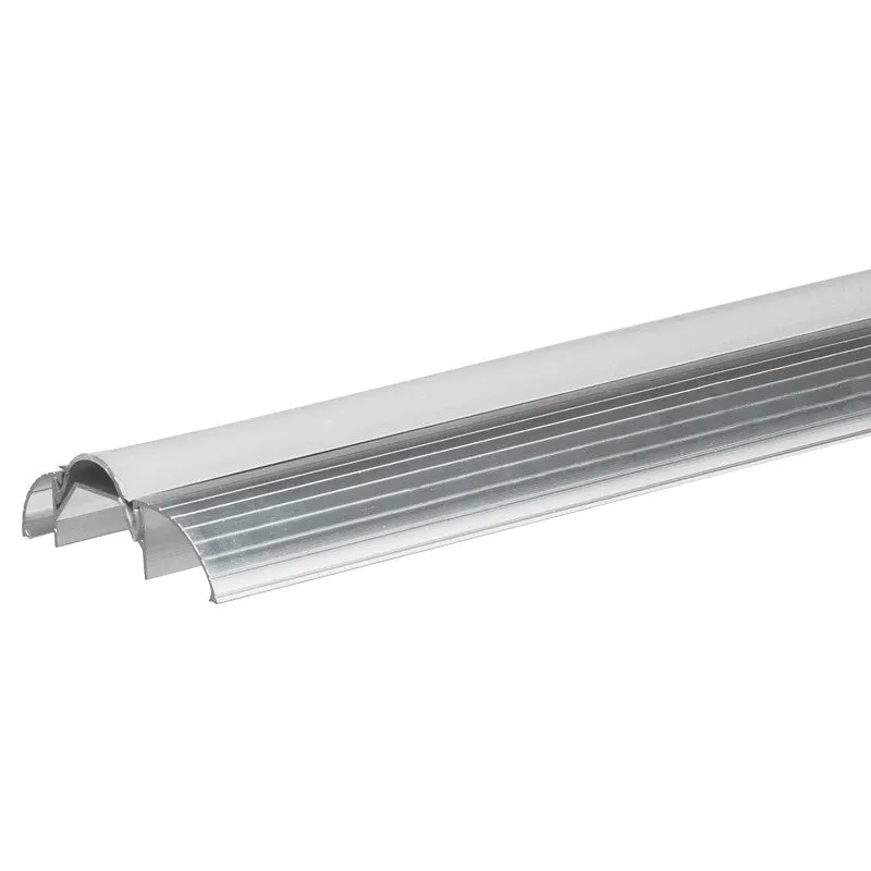 Frost King ST26HRA Series Top Threshold, 1 in H, 36 in L, 3 in W, Aluminum/Vinyl, Silver
