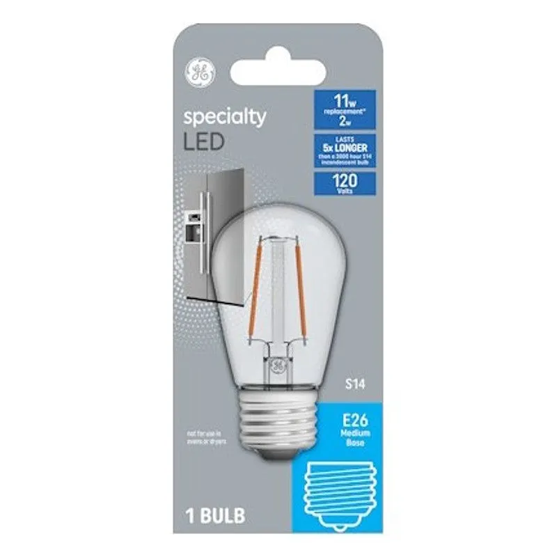 GE 14015 Appliance LED Light Bulb, 11 W Equivalent, E26 Medium Lamp Base, Clear, Soft White Light, 2700 K Color Temp (Pack of 4)