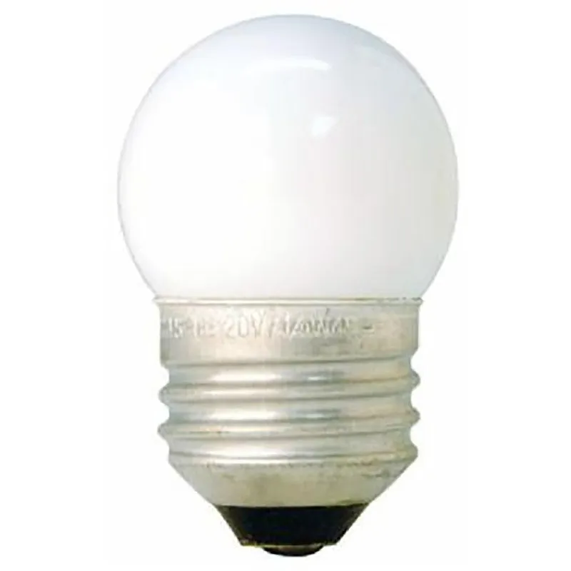 GE 41267 Night Light Bulb, 7.5 W, E26 Medium Lamp Base, S11 Lamp, White Light, 39 Lumens, 1400 hr Average Life (Pack of 12)