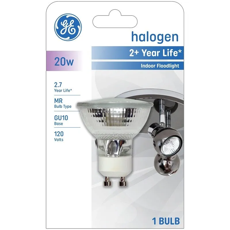 GE 84940 Bulb, 20 W, GU10 Lamp Base, MR16 Lamp, 80 Lumens, 2600 K Color Temp, 3000 hr Average Life (Pack of 3)