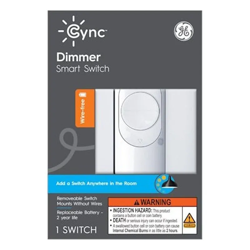 GE 93105004 Smart Switch, 3-Way, Bluetooth, Wireless, White