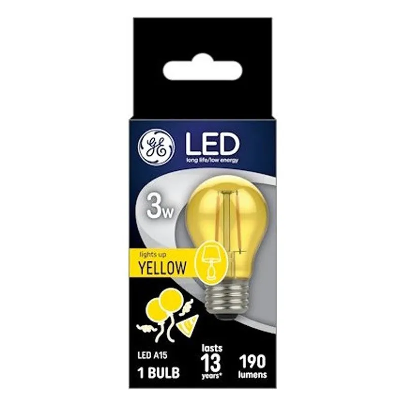 GE 93116860 LED Bulb, A15 Lamp, 25 W Equivalent, Medium Lamp Base, Warm White Light, 2700 K Color Temp (Pack of 4)