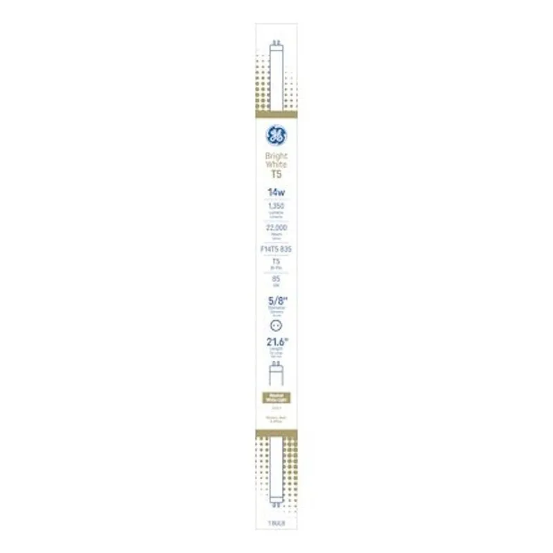 GE 93131493 Light Bulb, 14 W, T5 Linear Lamp, Miniature Bi-Pin Lamp Base, 1350 Lumens, 3500 K Color Temp, Bright White (Pack of 9)