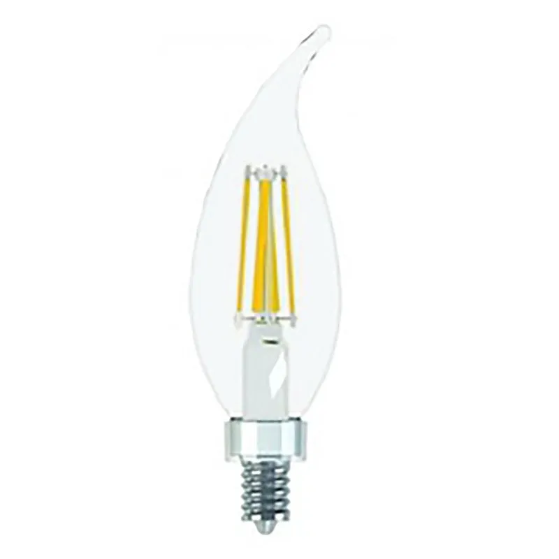 GE Industrial Solutions 31756 LED Bulb, 120 V, 500 Lumens, 5.5 W, CAC Lamp, 60 W Equivalent, E12 Lamp Base, Clear