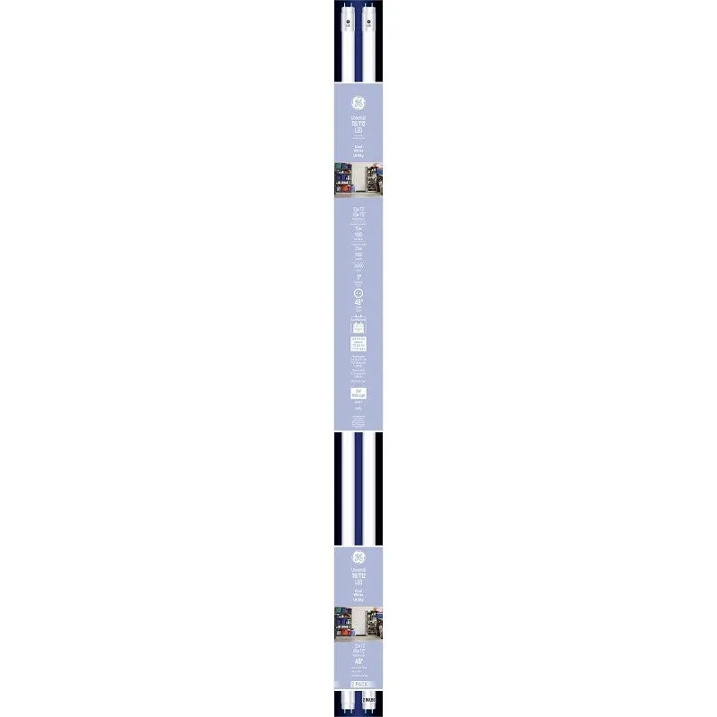 GE Industrial Solutions 37168 LED Bulb, Linear, 1800 Lumens, 15 W, T8 Lamp, G13 Lamp Base, Frosted, White (Pack of 6)