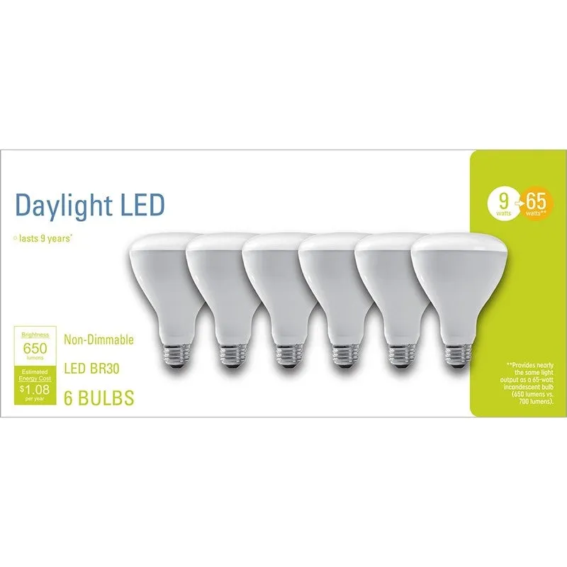 GE Industrial Solutions 93098315 LED Bulb, Flood/Spotlight, BR30 Lamp, 65 W Equivalent, E26 Lamp Base, Frosted