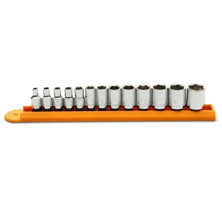 GEARWRENCH 80302D 13 Piece 1/4″ Drive 6 Point Standard Metric Socket Set