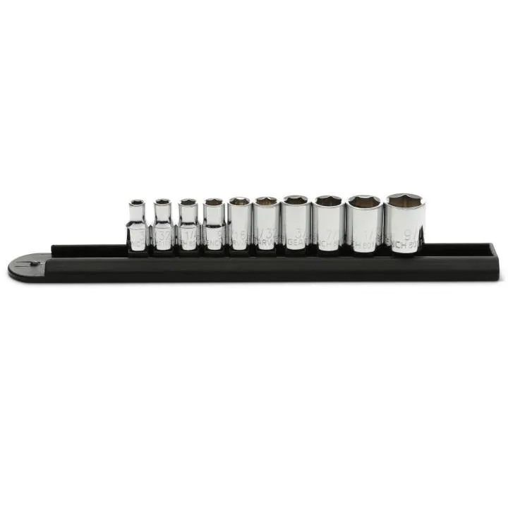 GEARWRENCH 80303 10 Piece 1/4″ Drive 6 Point Standard SAE Socket Set