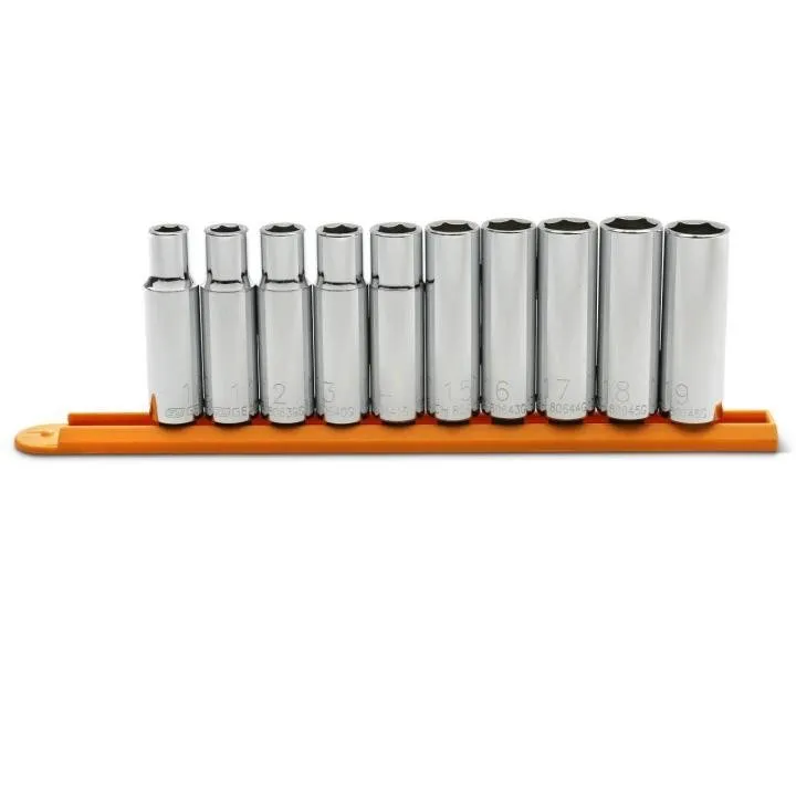 GEARWRENCH 80704 10 Piece 1/2″ Drive 6 Point Deep Metric Socket Set
