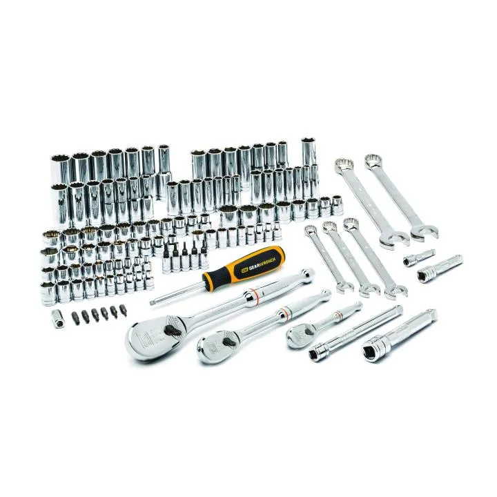 GEARWRENCH 83001D 118 Piece 1/4″, 3/8″ & 1/2″ Drive 6 & 12 Point Standard & Deep SAE/Metric Mechanics Tool Set