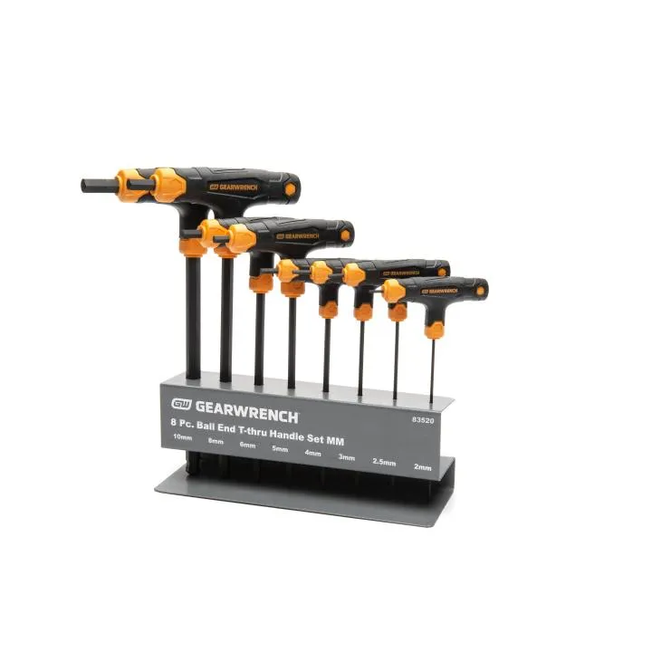 GEARWRENCH 83520 8 Piece Metric Ball End T-Handle Hex Key Set