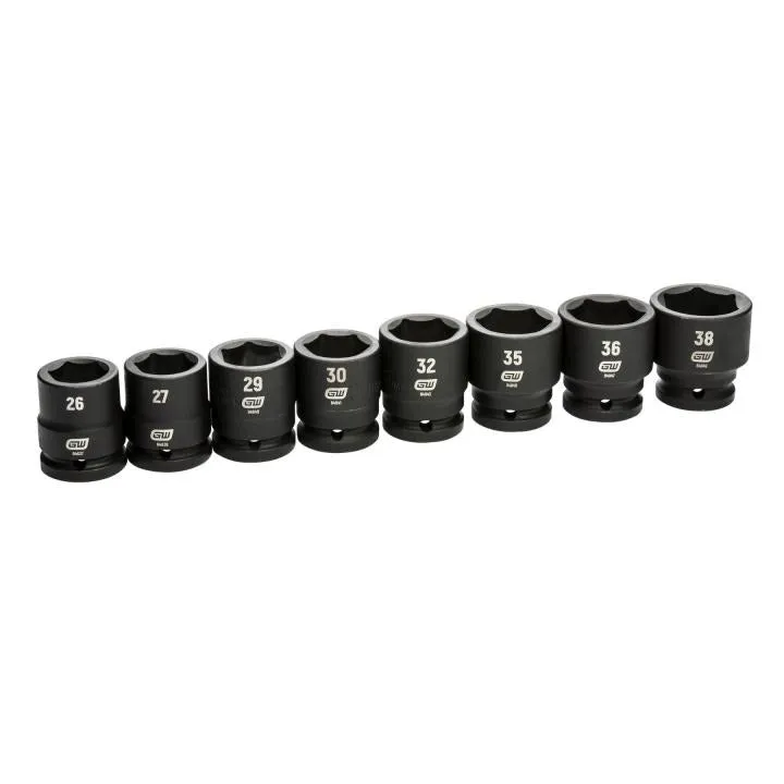 GEARWRENCH 84030 8 Piece 3/4″ Drive 6 Point Metric Impact Socket Set