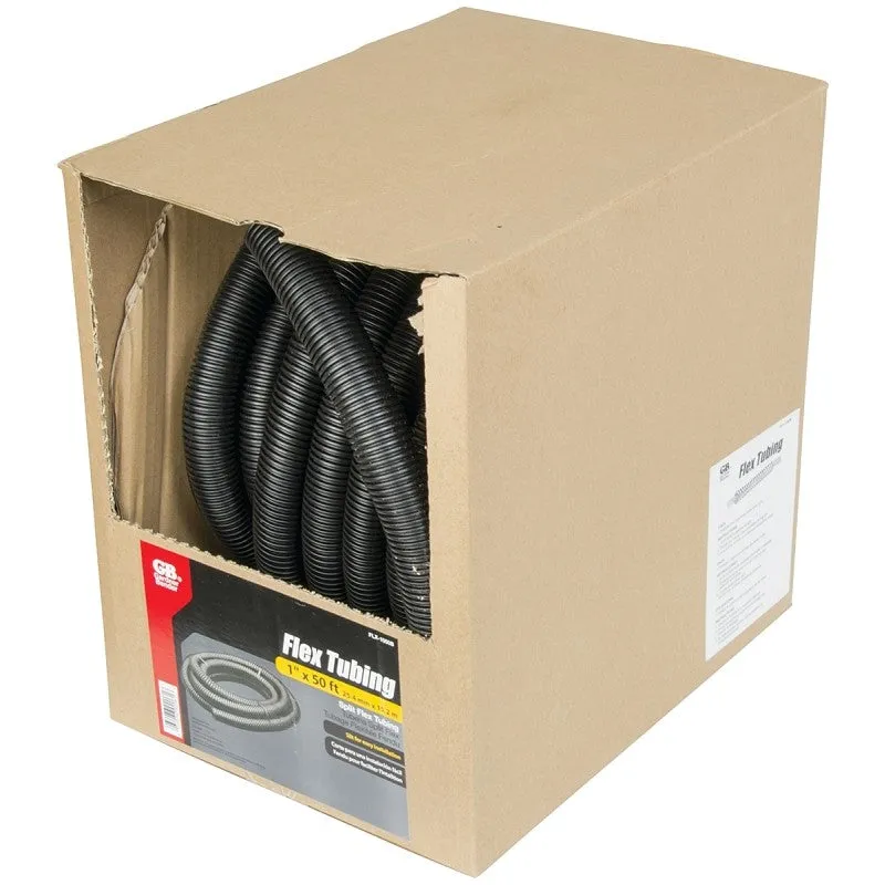 gardner bender flx 1050b split tubing 1 in dia 50 ft l polypropylene black