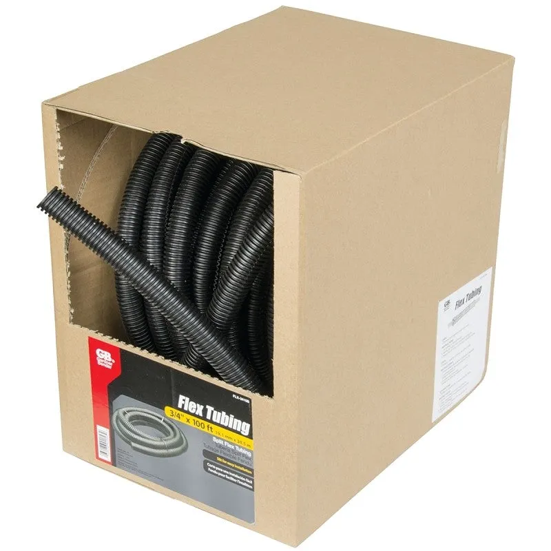 Gardner Bender FLX-3410B Split Tubing, 3/4 in Dia, 100 ft L, Polypropylene, Black