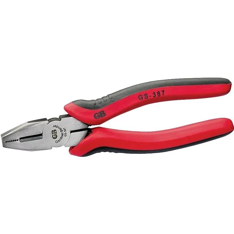 Gardner Bender GS-387 Lineman’s Plier, 7-1/2 in OAL, 1-1/4 in Jaw Opening, Red Handle, Comfort-Grip Handle