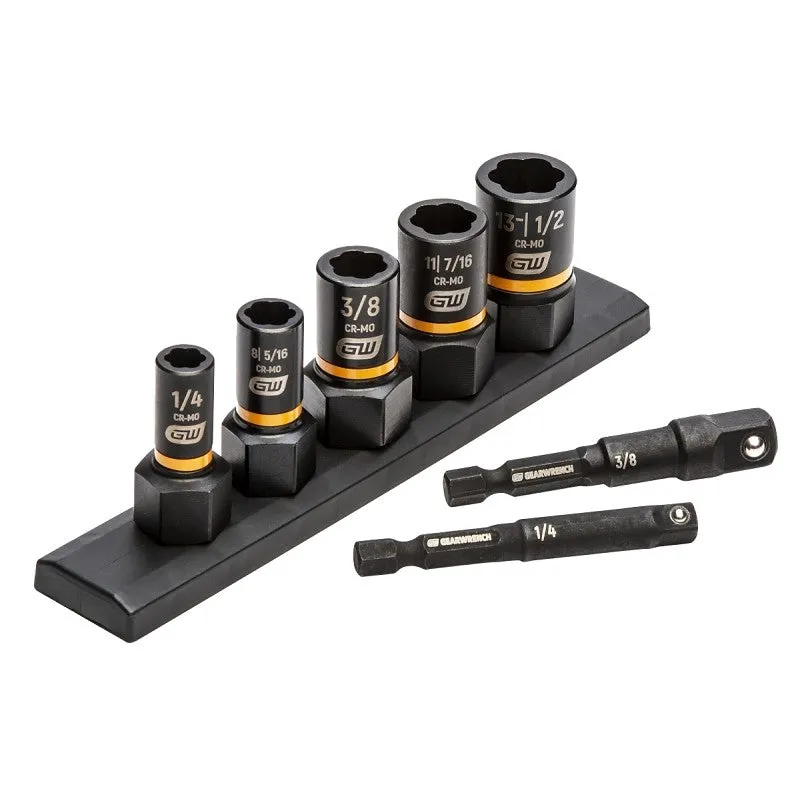 GearWrench 83911 Bolt Biter Series Socket Set, Chrome Molybdenum Alloy, Black Oxide