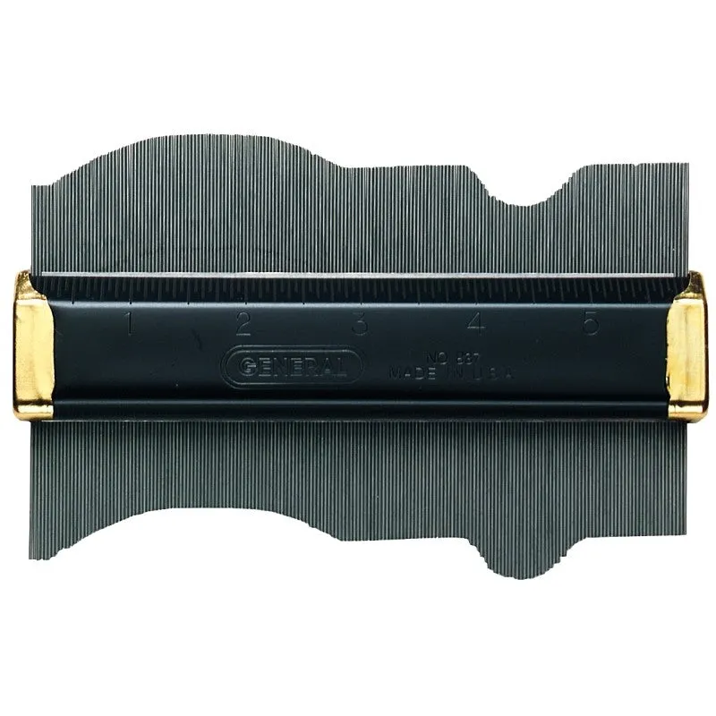 General 837 Contour Gauge with Pins, 6 in L, 3-1/2 in W, SAE Graduation, Stainless Steel
