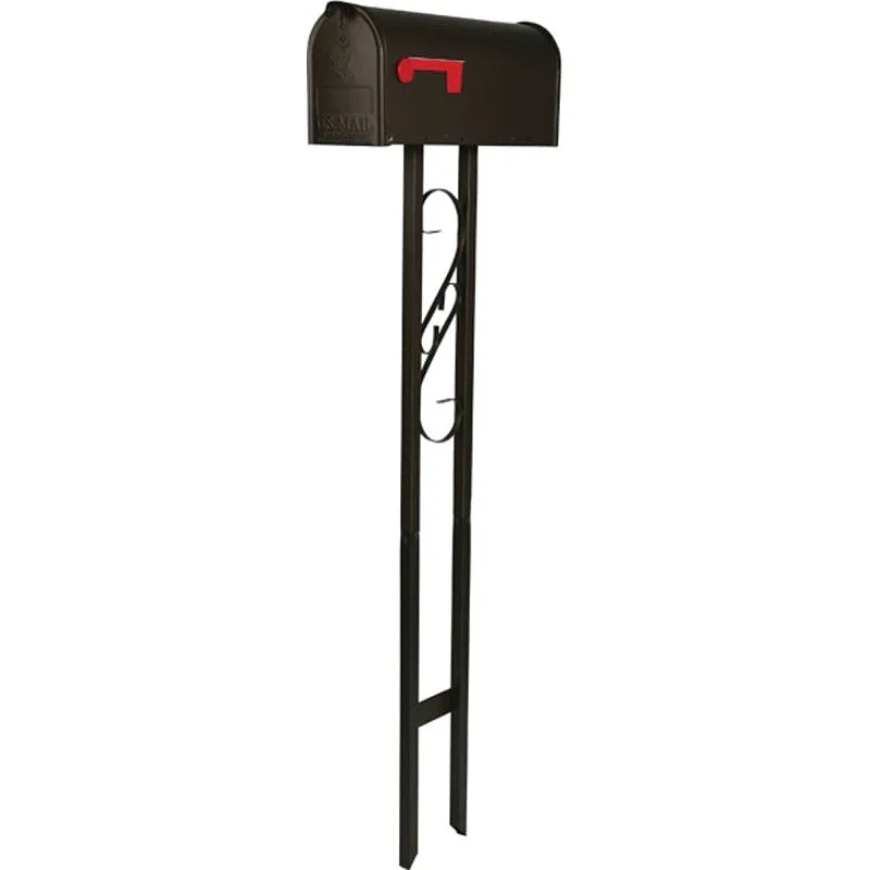 Gibraltar Mailboxes T11KIT0B Mailbox Post Combo, 800 cu-in Mailbox, Steel Mailbox, Galvanized Steel Post, Black