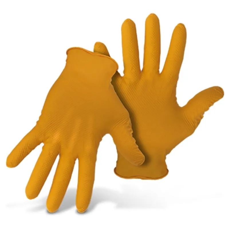 Grippaz G21081-L50 Gloves, L, Nitrile, Orange, 4 in L