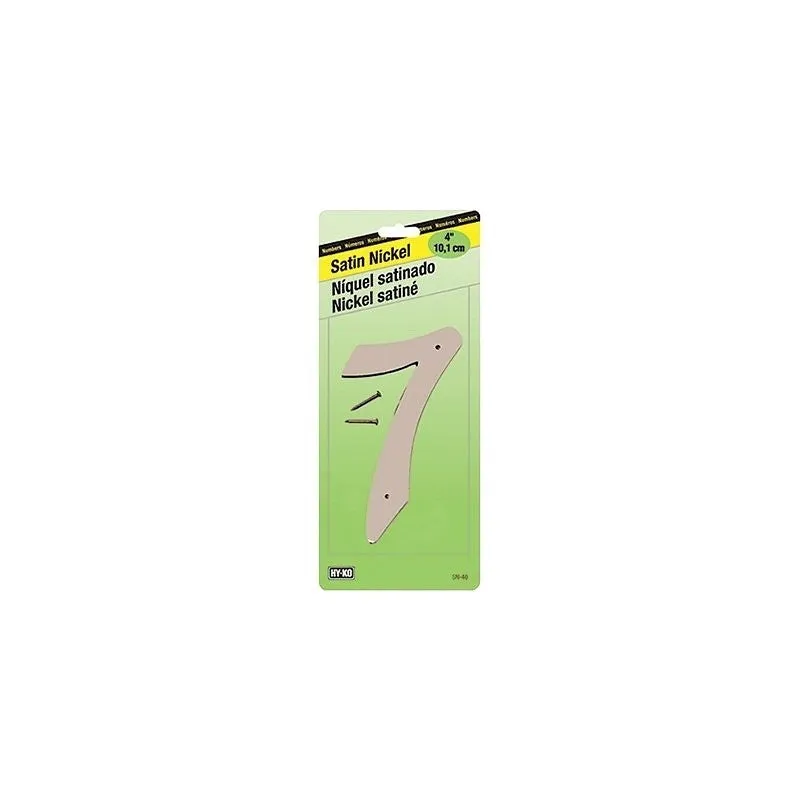 HY-KO SN-40/7 House Number, Character: 7, 4 in H Character, Nickel Character, Zinc (Pack of 10)