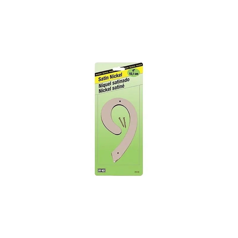 HY-KO SN-40/9 House Number, Character: 9, 4 in H Character, Nickel Character, Zinc (Pack of 10)
