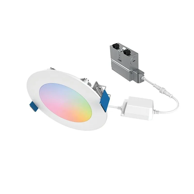 Halo Smart Wi-Fi HLB Series HLB4069WZRGBWMWR Slim Canless Downlight, 9.4 W, 120 V, 1-Lamp, LED Lamp, Plastic, White