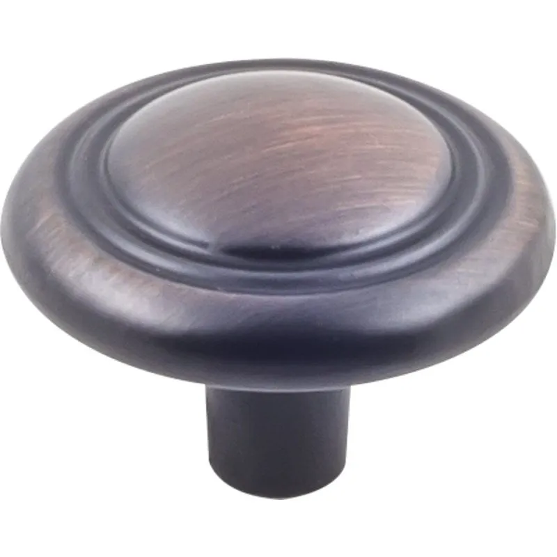 Hardware Resources K236BORB-4 Cabinet Knob, Traditional, 1-1/4 in Dia, Zinc, Brushed Oil-Rubbed Bronze, 4/PK
