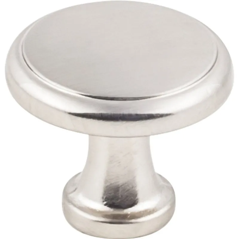 Hardware Resources K997SN-4 Cabinet Knob, Traditional, 1-3/16 in Dia, Zinc, Satin Nickel, 4/PK