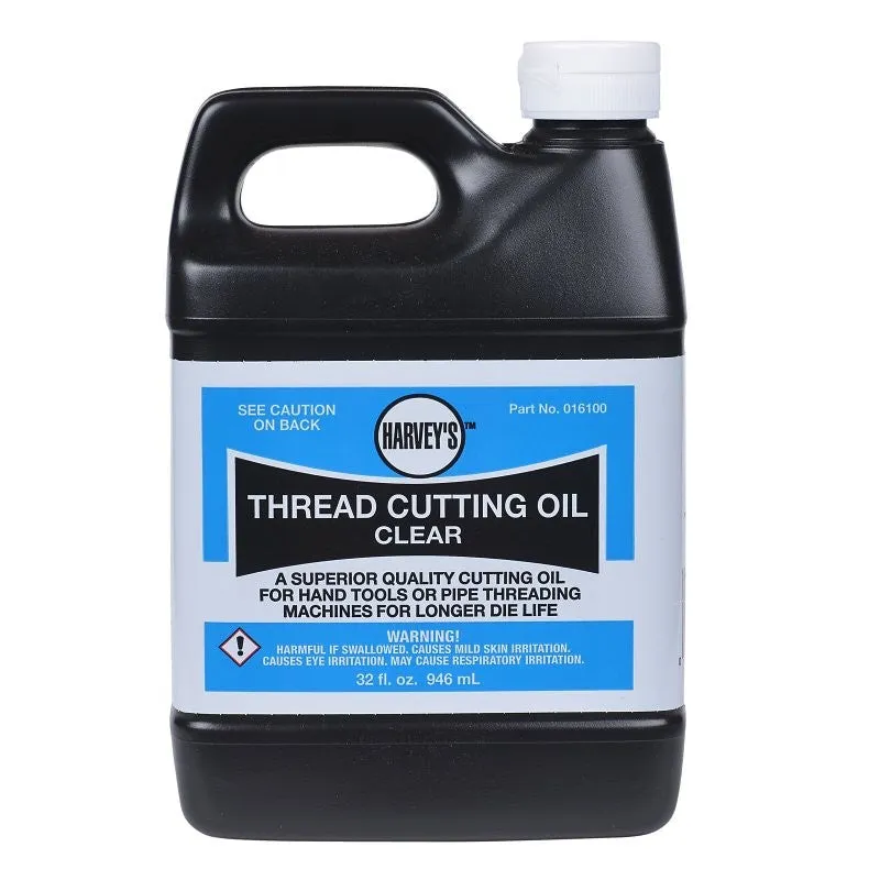 Harvey 16100 Thread Cutting Oil, 1 qt Bottle, Clear