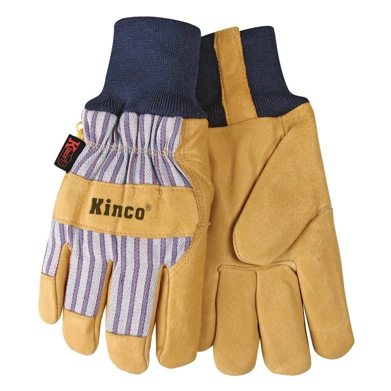 Heatkeep 1927KW-M Protective Gloves, Men’s, M, Wing Thumb, Knit Wrist Cuff, Blue/Tan