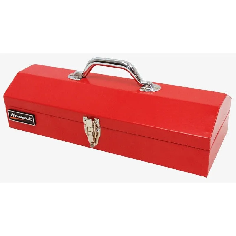 Homak RD00116616 Hand Carry Tool Box, Steel, Red, 16 in W x 6 in D x 4 in H Outside