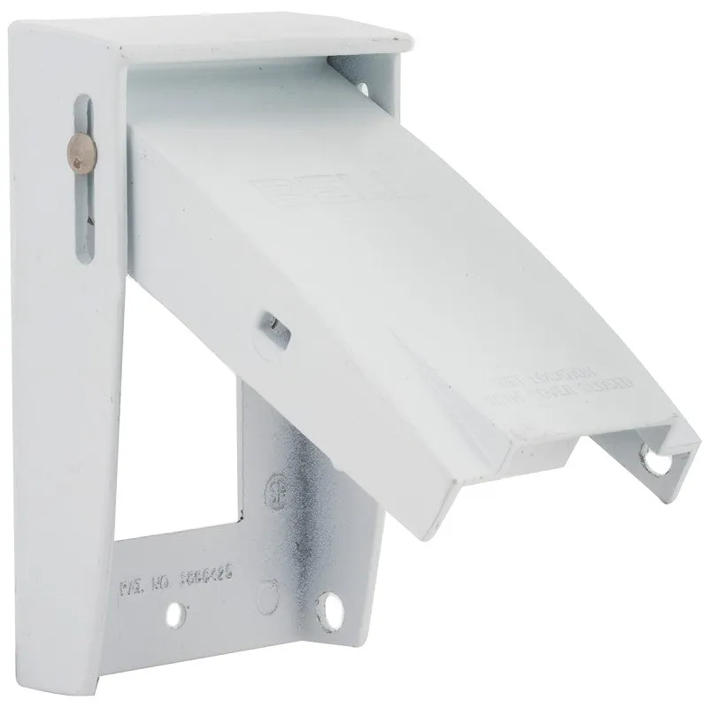 Hubbell 5028-6 Cover, 4-1/2 in L, 2-3/4 in W, Aluminum, White, Powder-Coated
