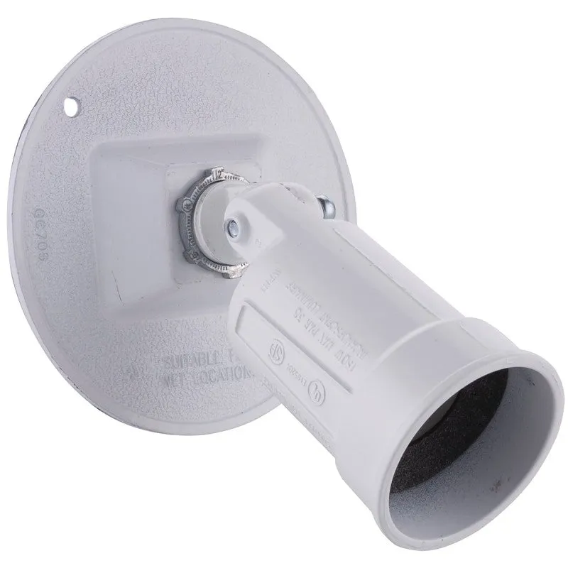 Hubbell 5624-6 Lamp Holder, Combination, Weatherproof, 3.336 in L x 4.125 in W x 4.125 in H Dimensions, 120 V, White