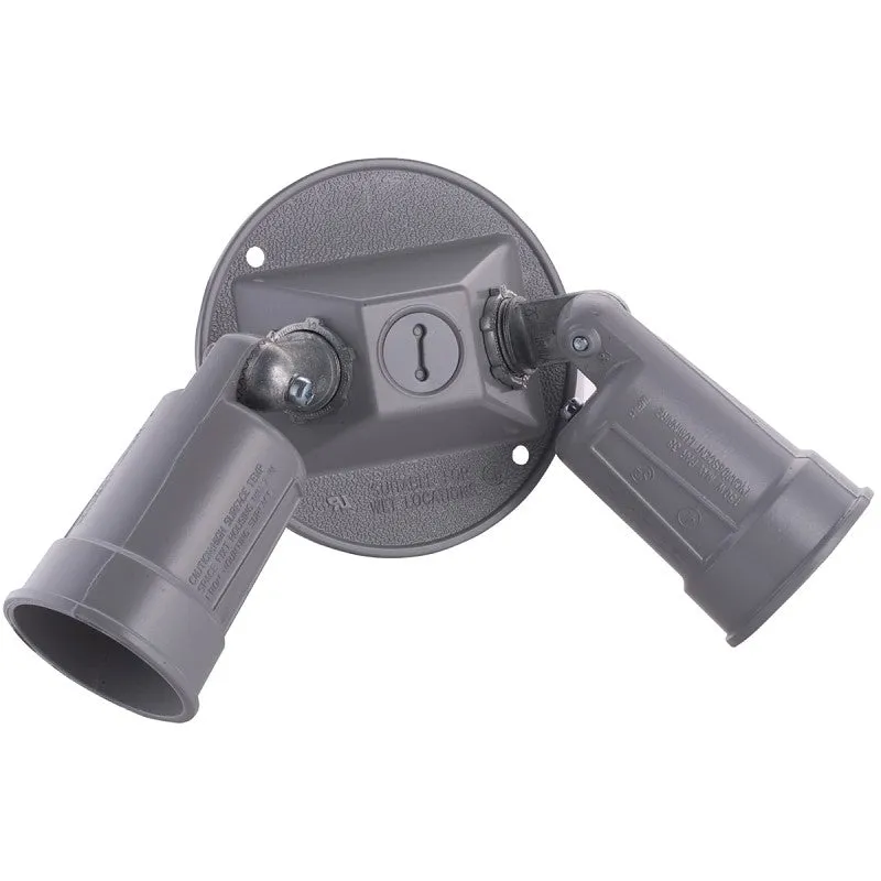 Hubbell 5625-0 Combination Cover, 4-1/8 in Dia, 3.336 in L, 8 in W, Round, Metal, Gray, Powder-Coated