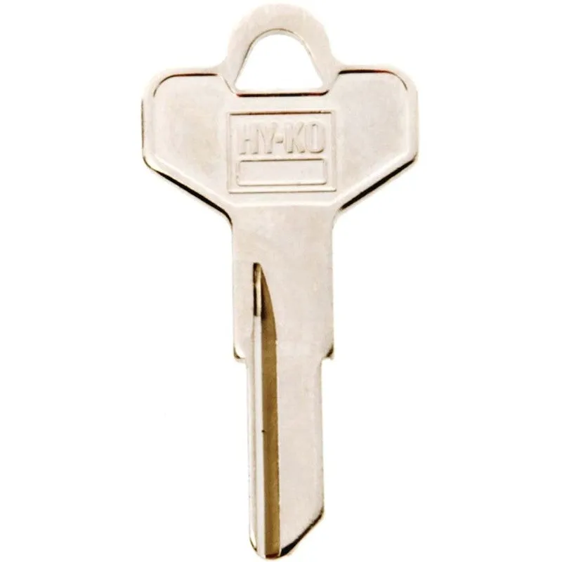 Hy-Ko 11010DE2 Key Blank, Brass, Nickel, For: Dexter Cabinet, House Locks and Padlocks, DE2 Key Number (Pack of 10)