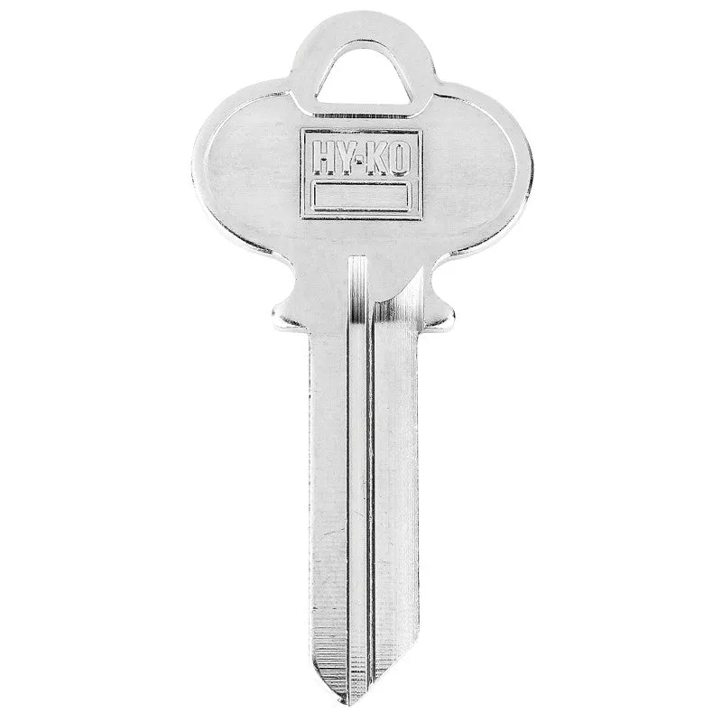 Hy-Ko 11010EL1 Key Blank, Brass, Nickel-Plated, For: Elgin EL1 Locks (Pack of 10)