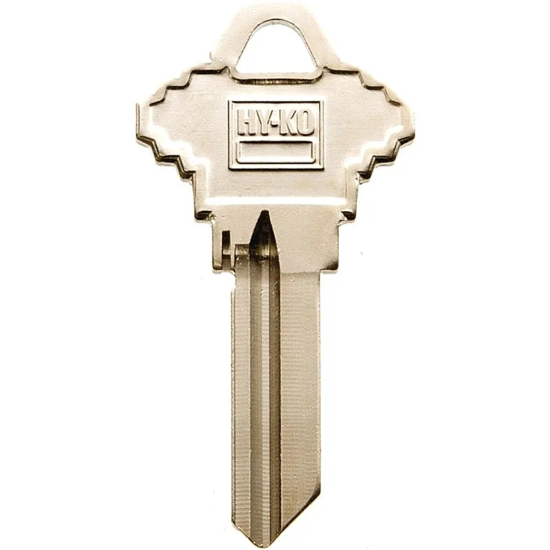 Hy-Ko 11010SC19 Key Blank, Brass, Nickel, For: Schlage Cabinet, House Locks and Padlocks, SC19 Key Number (Pack of 10)