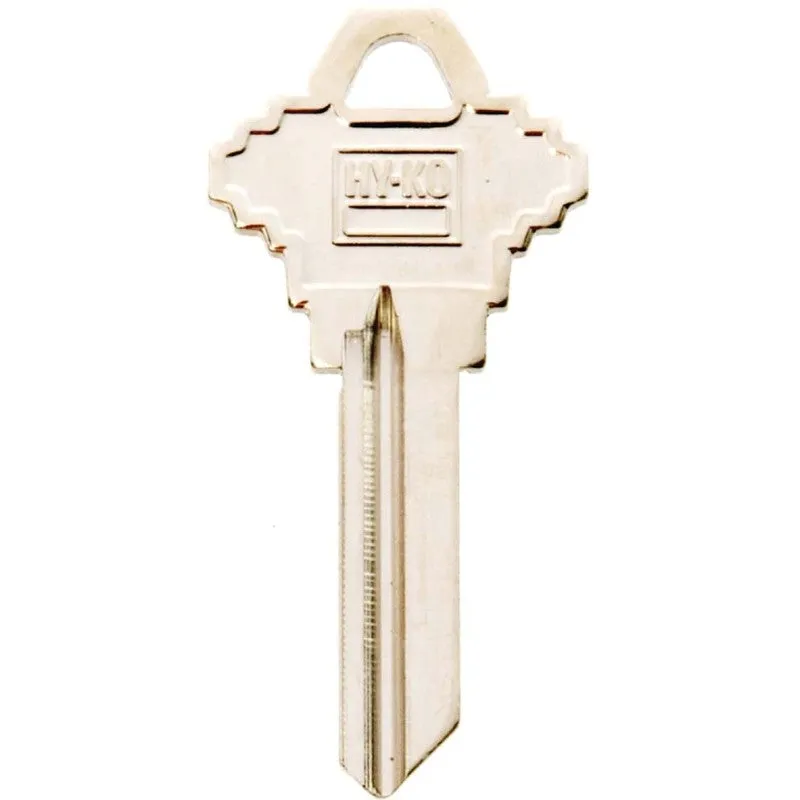Hy-Ko 11010SC20 Key Blank, Brass, Nickel, For: Schlage Cabinet, House Locks and Padlocks, SC20 Key Number (Pack of 10)