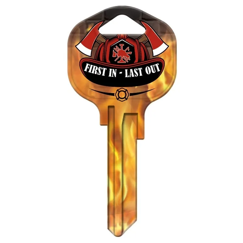 Hy-Ko 15005KW1-FRMN Key Blank, Fireman Symbol, Brass, Nickel-Plated, For: Kwikset KW1 Keyways, KW1 Key Number (Pack of 5)