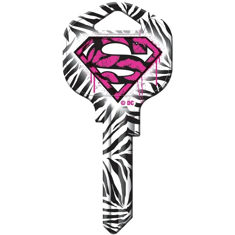 Hy-Ko 15005KW1-SG1 Key Blank, Supergirl, Solid Brass, Painted, For: Kwikset KW1, Titan KW10 Keyways (Pack of 5)