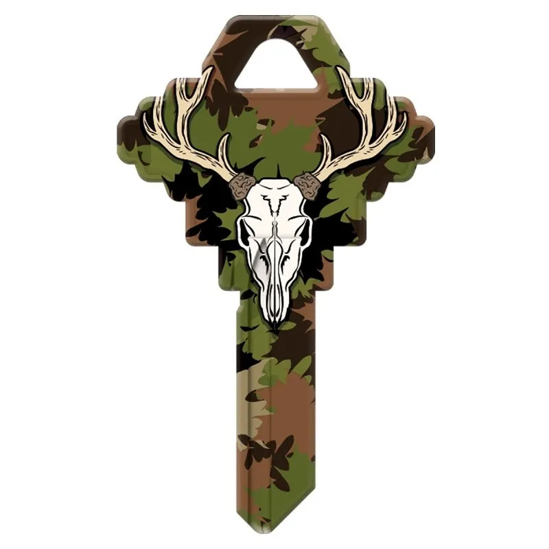 Hy-Ko 15005SC1-DEER Key Blank, Deer with Camo, Brass, For: Schlage SC1 Keyways, SC1 Key Number (Pack of 5)