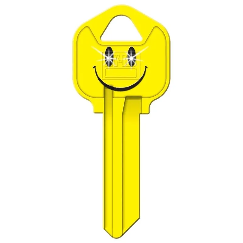 Hy-Ko 16005KW1-16 Key Blank, Smiley, Brass, Nickel, For: Kwikset KW1 Keyways, KW1-16 Key Number (Pack of 5)