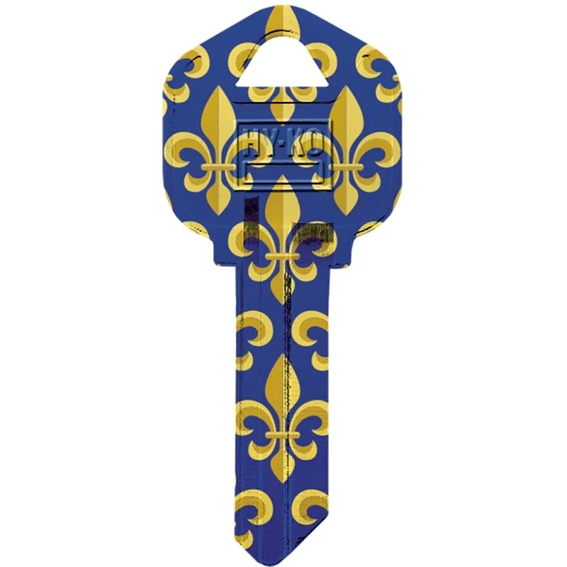 Hy-Ko 16005KW1-36 Key Blank, Fleur De Lis, Brass, Nickel-Plated, For: Kwikset KW1 Keyways, KW1 Key Number (Pack of 5)
