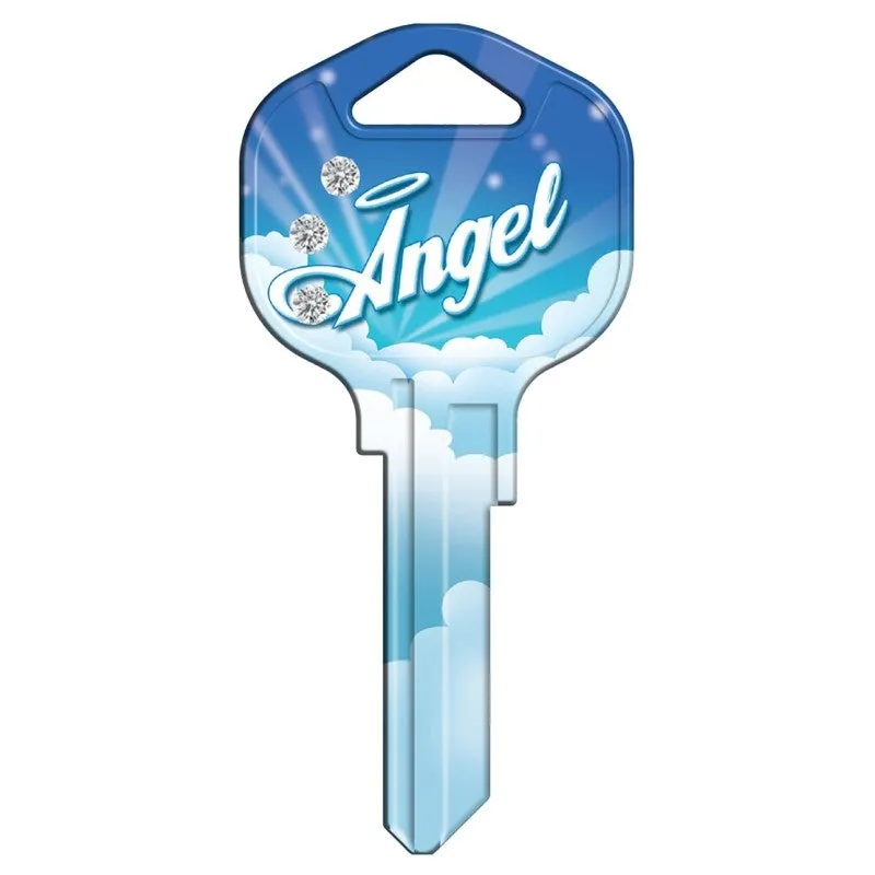 Hy-Ko 16005KW1-ANBL Key Blank, Angel Bling, Brass, Nickel-Plated, For: Kwikset KW1 Keyways, KW1 Key Number (Pack of 5)