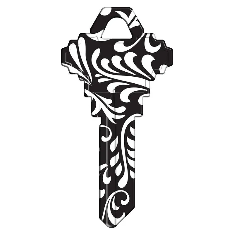Hy-Ko 16005SC1-41 Key Blank, Black and White Swirl, For: Schlage SC1 Keyways, SC1-41 Key Number (Pack of 5)