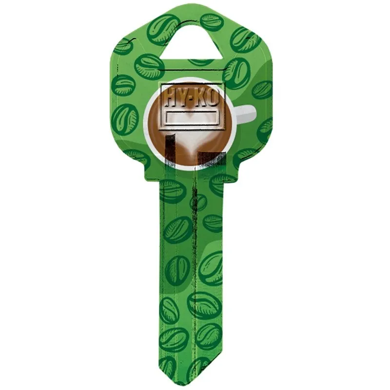 Hy-Ko 16010KW1-38 Key Blank, Coffee Cup/Beans, Brass, Nickel-Plated, For: Kwikset KW1 Keyways, KW1 Key Number (Pack of 10)