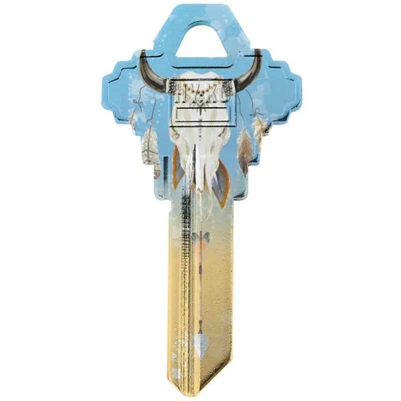 Hy-Ko 16010SC1-29 Key Blank, Skull, Brass, For: Schlage SC1 Keyways, SC1 Key Number, White (Pack of 10)
